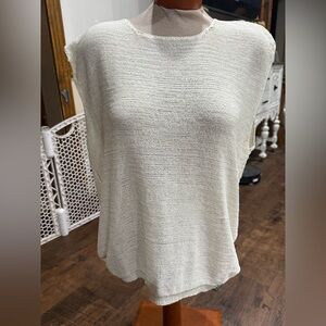Cream Knit Sleeveless Top